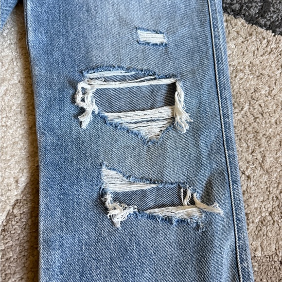 Flying Monkey Light Blue Distressed Straight Leg Jeans - Picture 4 of 10